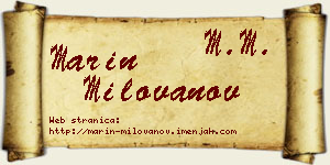 Marin Milovanov vizit kartica